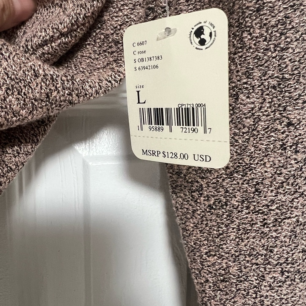 Free People Going for Gold Faux Wrap Crop Sweater Rose Gold L - Picture 8 of 11